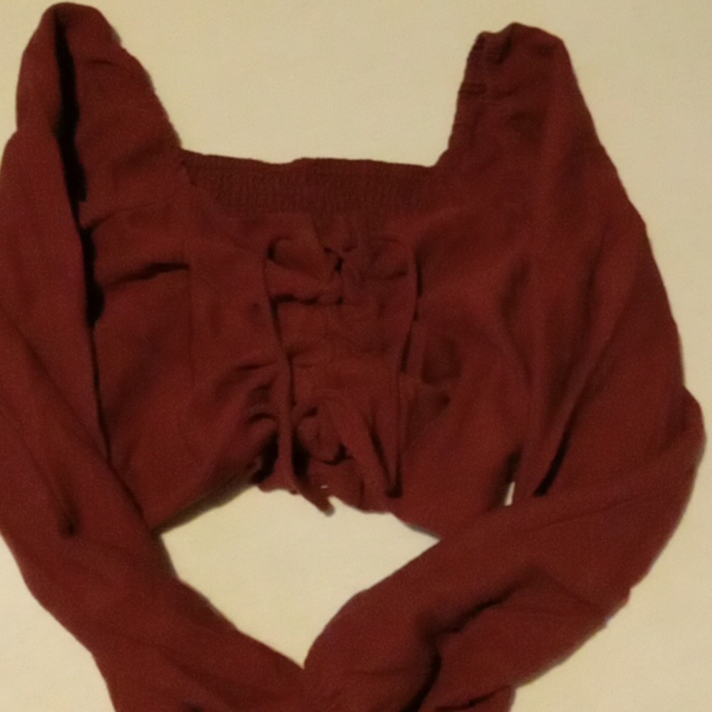 Tie front cropped long sleeve Shirt
